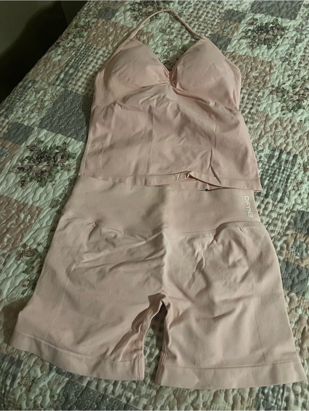 DKNY Blush Seamless Lounge Bra and High-Waist Shorts Set